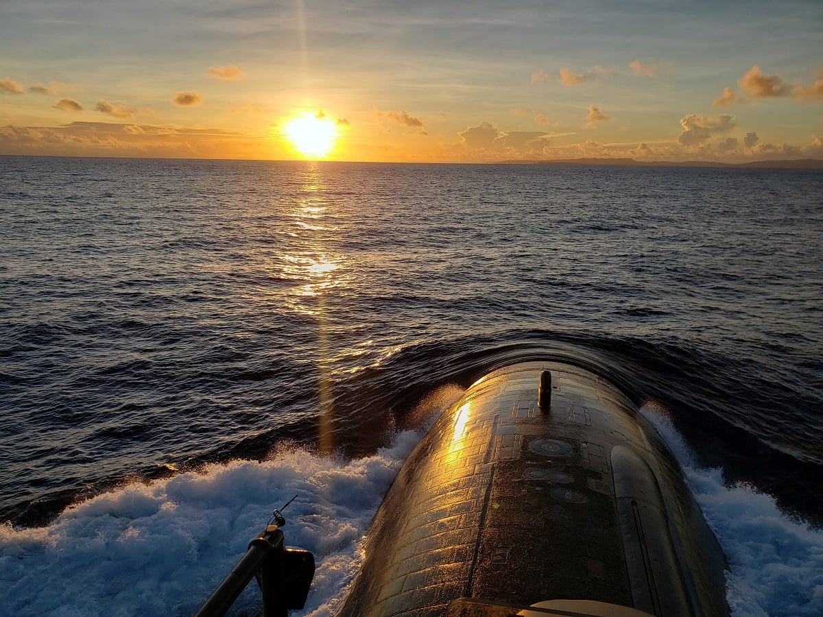 US Navy Los Angeles class nuclear-powered submarine USS Key West on deployment in the Western Pacific 